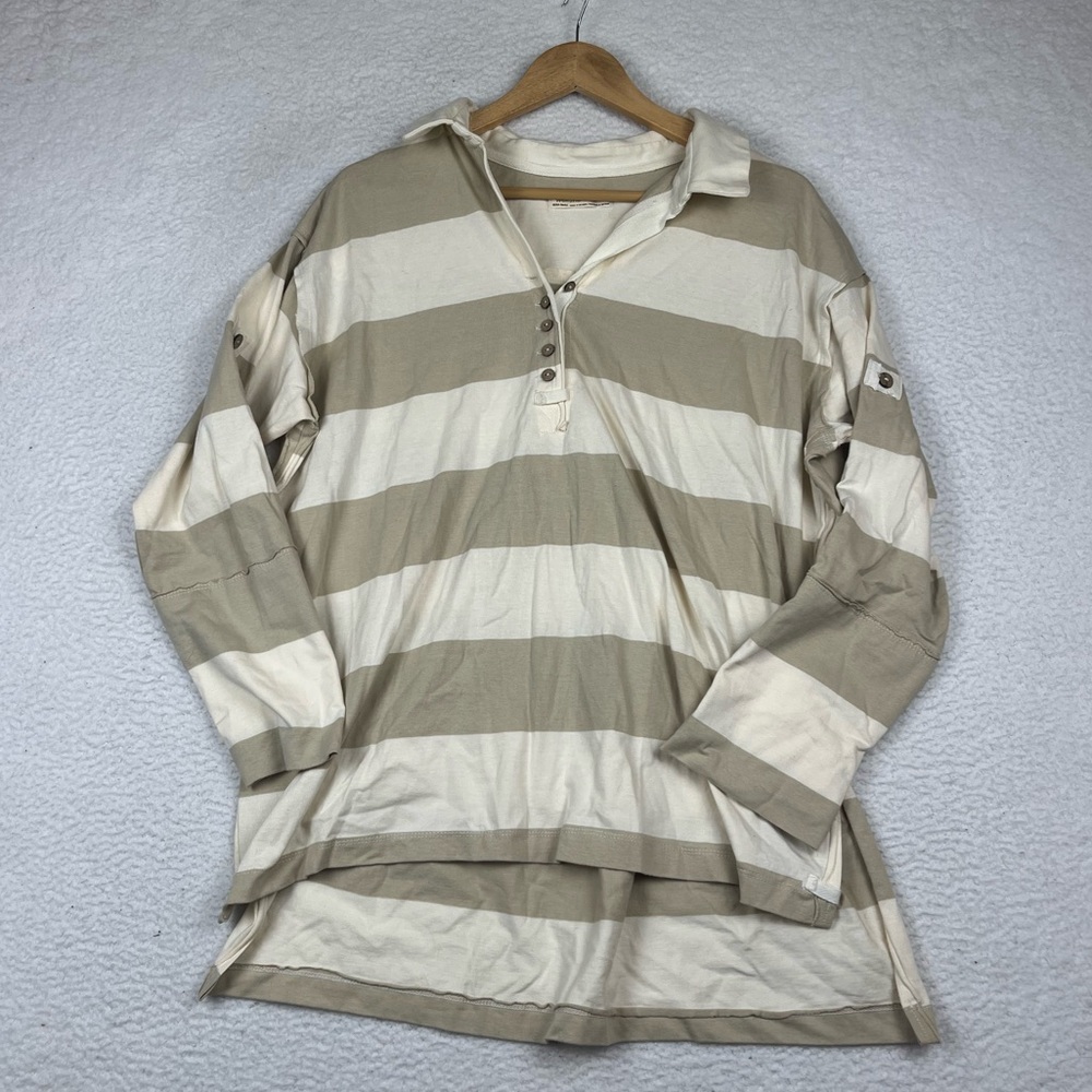 Free people stripe rugby shirt